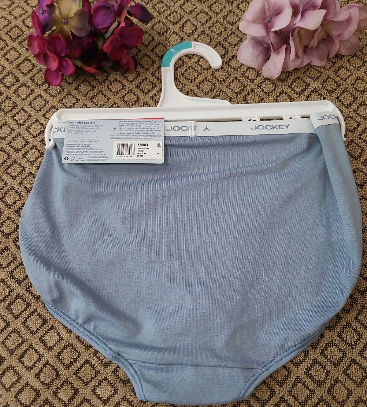 JOCKEY GENERATION Logo Laserbond Supima Cotton Blue Hi Cut Panty Panties 5/S