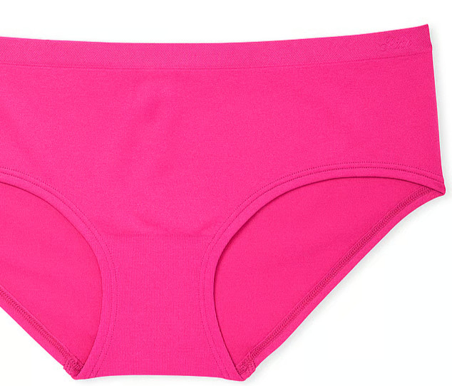 L Hot Bold Bright Pink Seamless Victorias Secret PINK Hipster Hiphugger Pantie