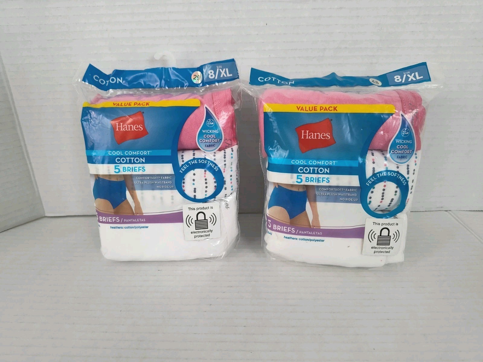 Hanes Womens Cool Comfort Cotton Briefs Sz 8 (XL) 2 Packs of 5 (Total 10 Briefs)