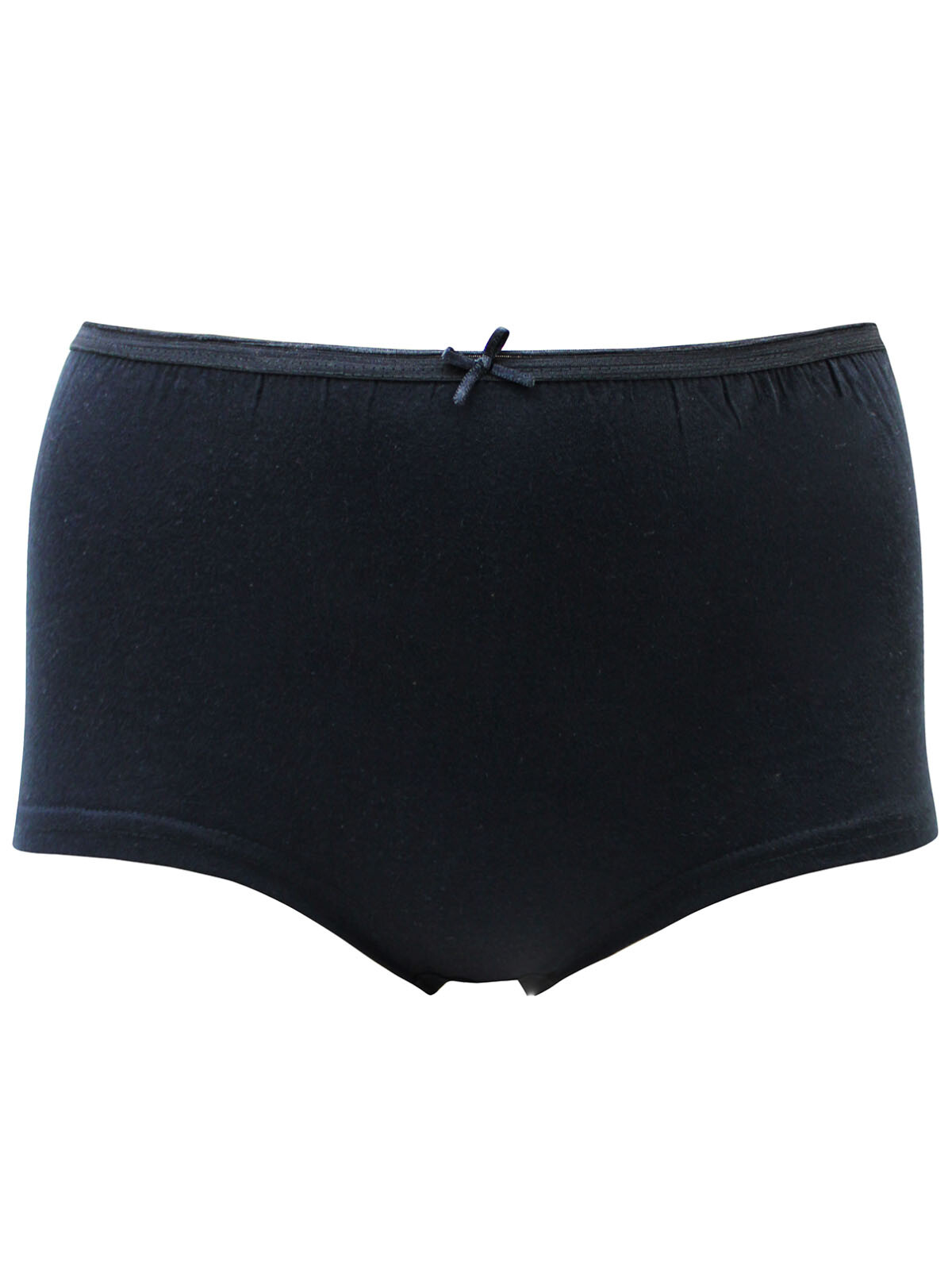 Ladies Curve Black Mid Rise Full Brief Knickers Womens Plus Size Underwear Pants