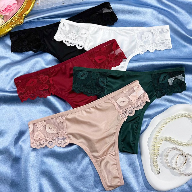 5 Pack Lot Sexy Womens Sheer Lace Thongs Panties Bikinis Lingeries Underwear