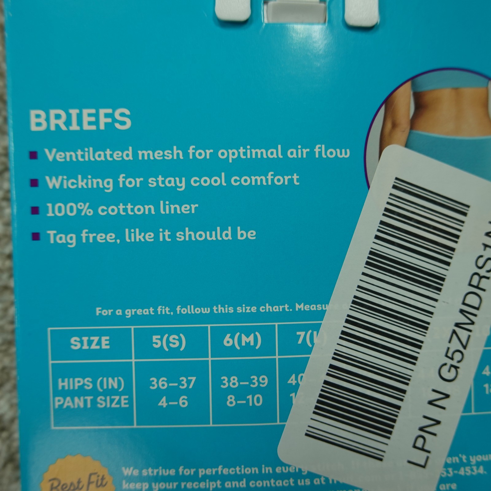 Fruit Of The Loom Underwear Womens 7 Large Briefs Breathable 6 Pairs
