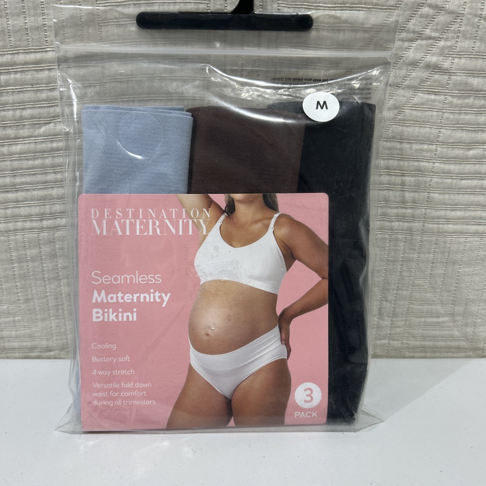 Destination Maternity Seamless Maternity Foldover Bikini Panty 3 Pack M 8-10 New