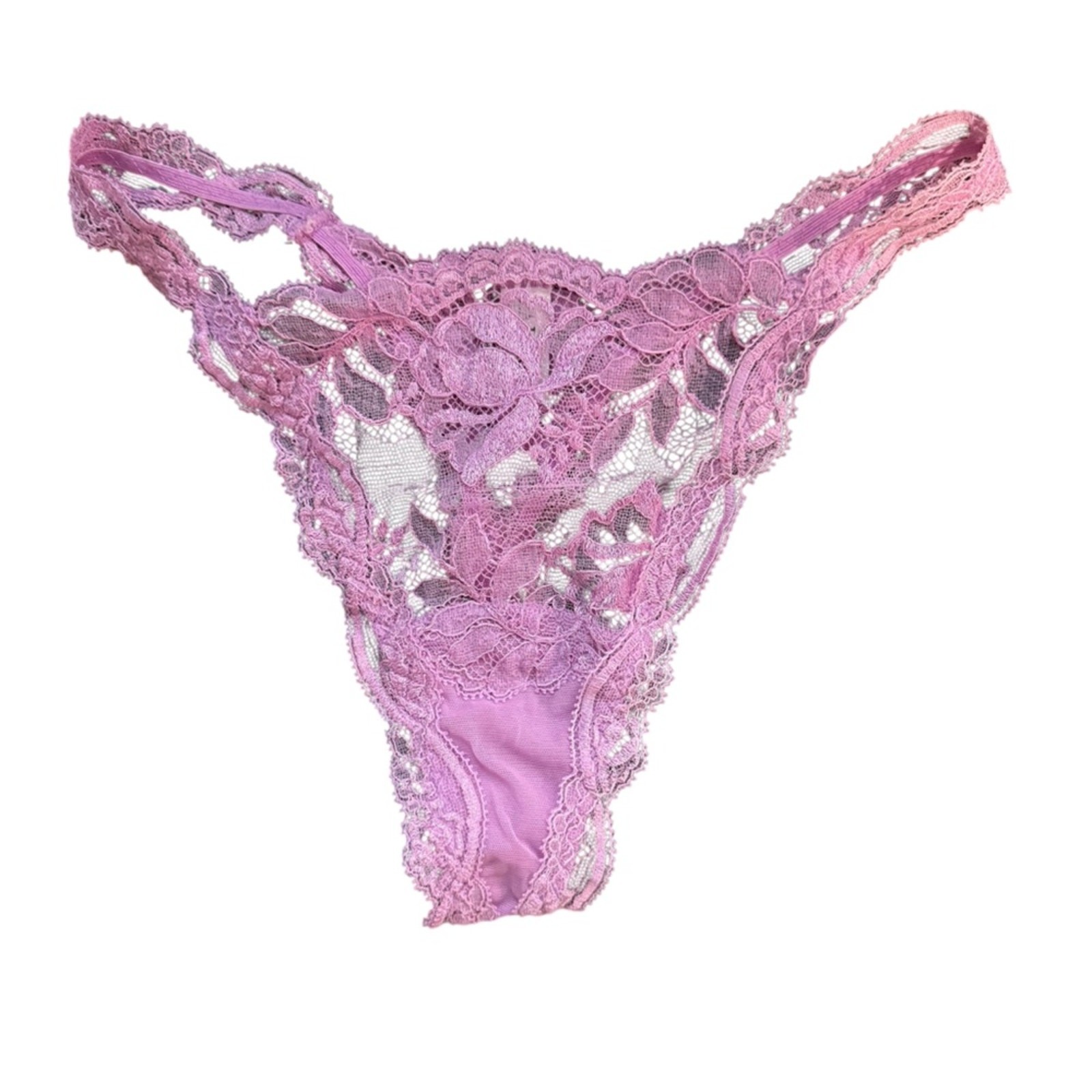 La Perla size 2 US 8 lavender lace thong designer lingerie coquette high v waist