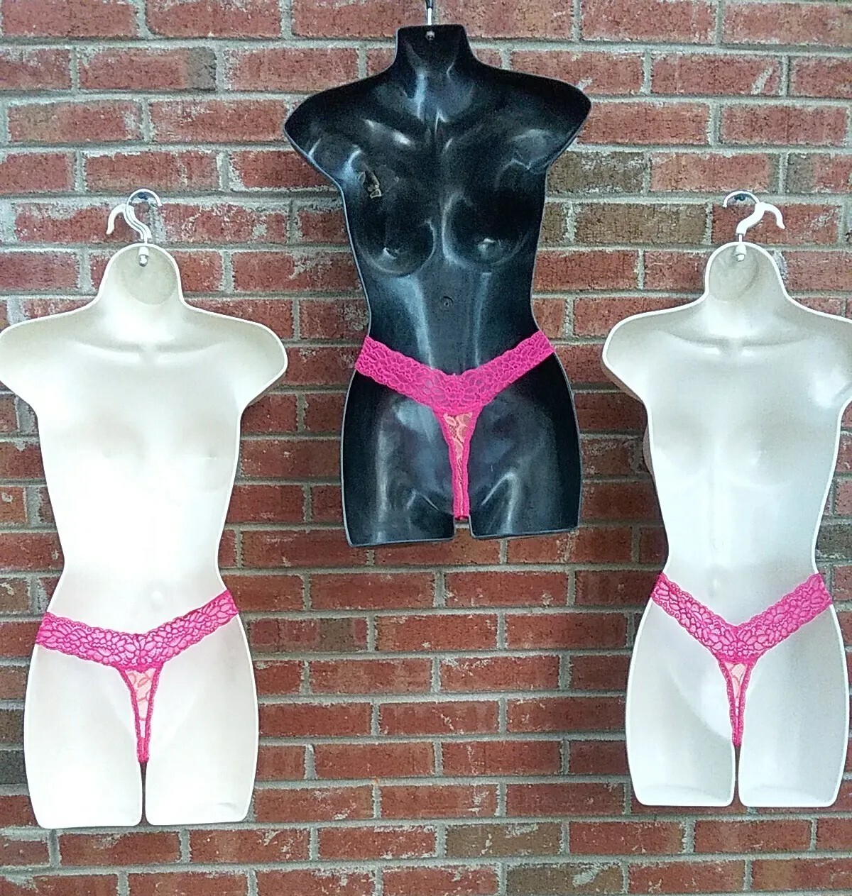 Vtg 90’s Pink & Peach Lace Thong Panties “NEW” FAMOUS MAKER No Tags 3pr XL *READ