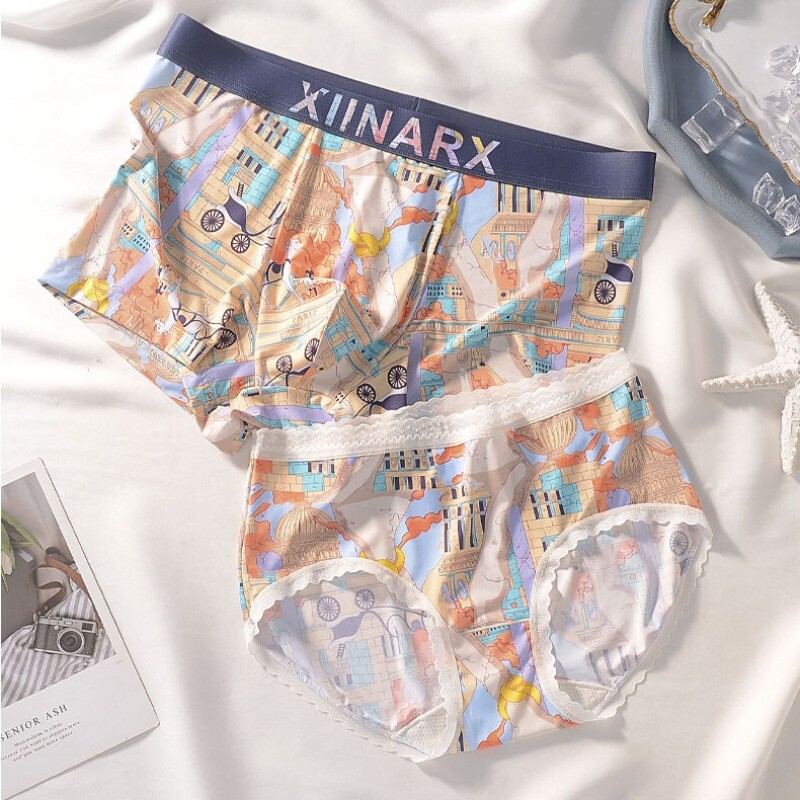 Men’s Boxer Briefs Couple Underwear Antibacterial Fashion Printed Lace Cute