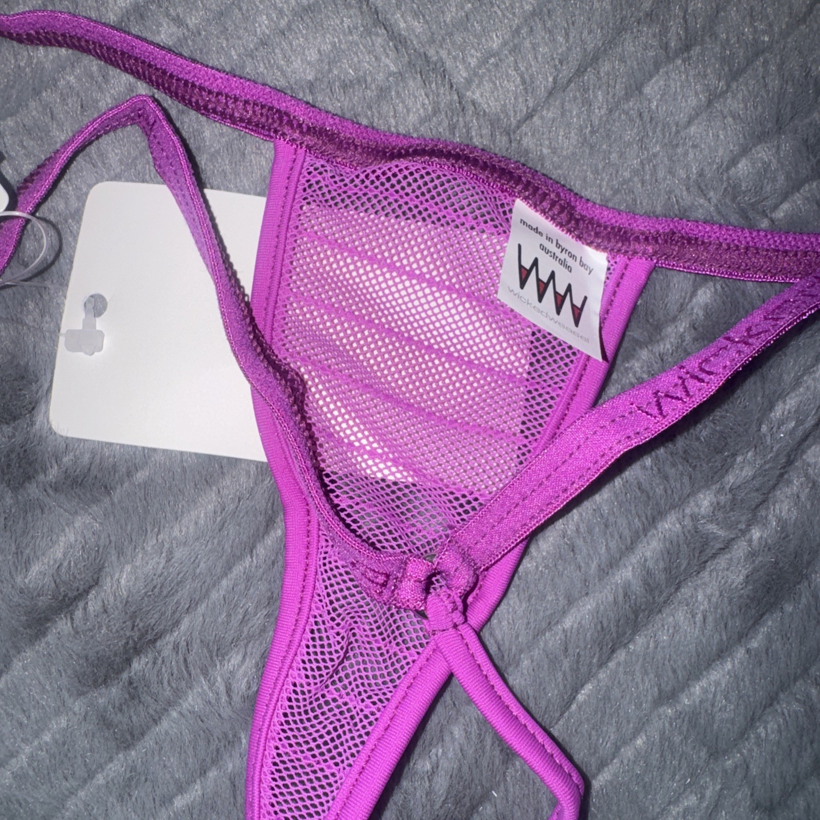 Wicked Weasel 611 Micro Naughty Mesh Knicker Purple Medium String Back