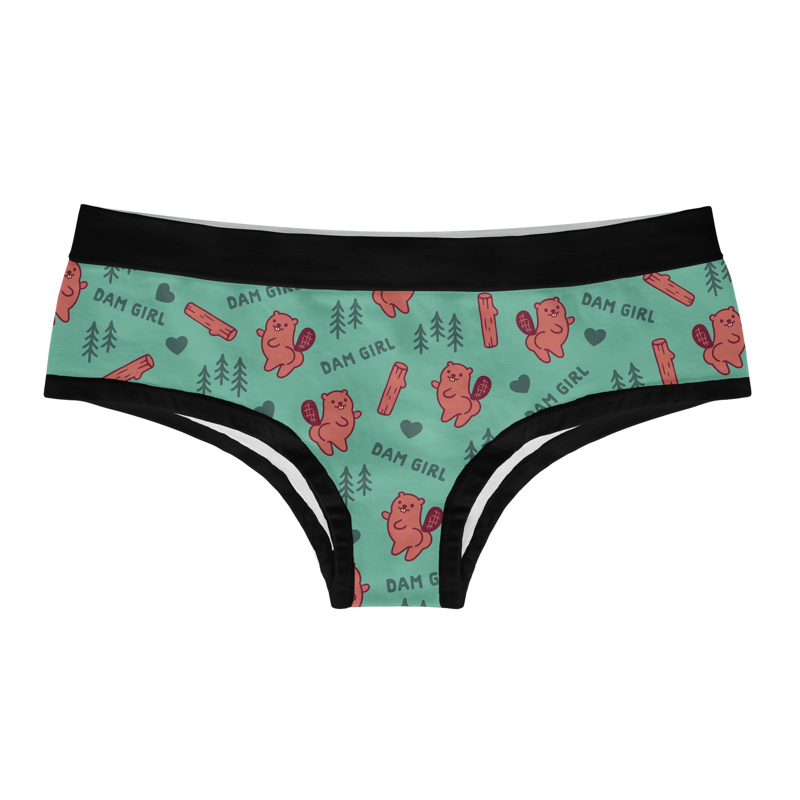 Womens Dam Girl Panties Funny Cute Beaver Butt Compliment Graphic Bikini Brief