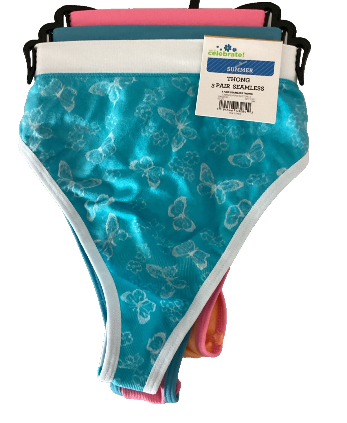 CELEBRATE! SUMMER 3-Pack SEAMLESS THONG Panties Sz. L*