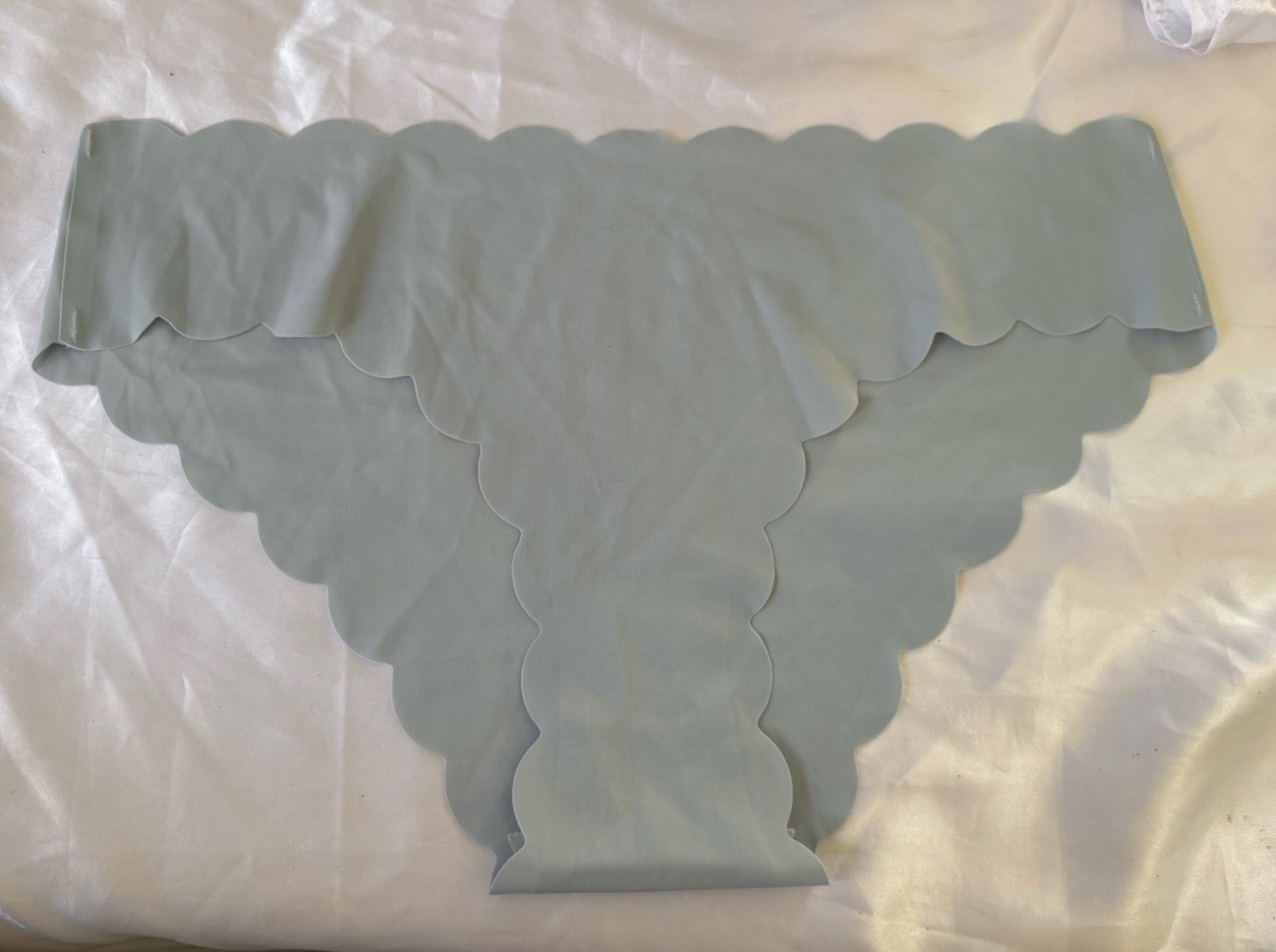 Laser Cut scallop edge Soft Light Baby Blue Cheeky Bootie Panties Sz XL