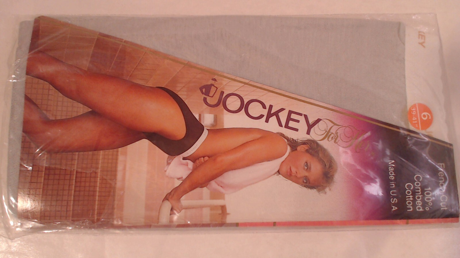 New Vtg 1984 Jockey For Her Gray French Cut Brief sz 6 100% Combed Cotton 1507
