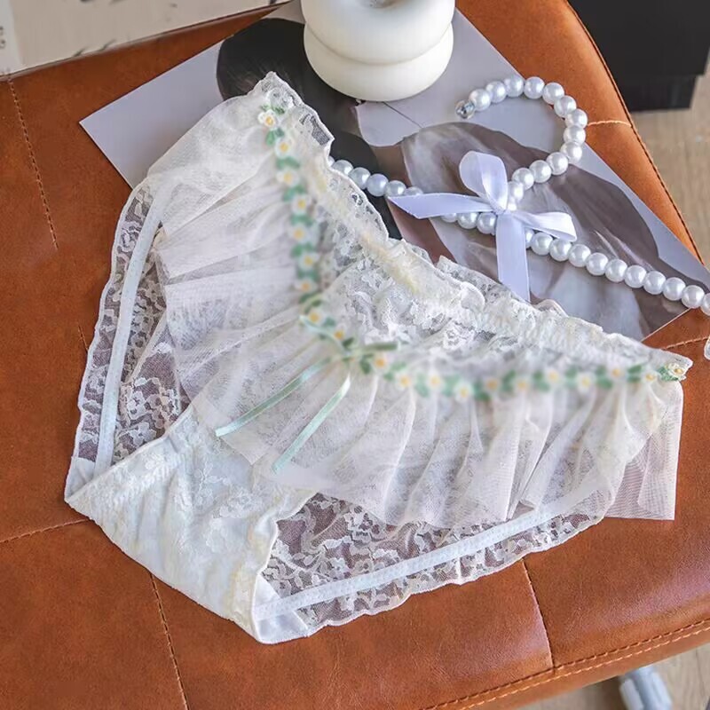 Sweet Princess Girla Lady Knickers Floral Lace Briefs Panties Sheer Underwear