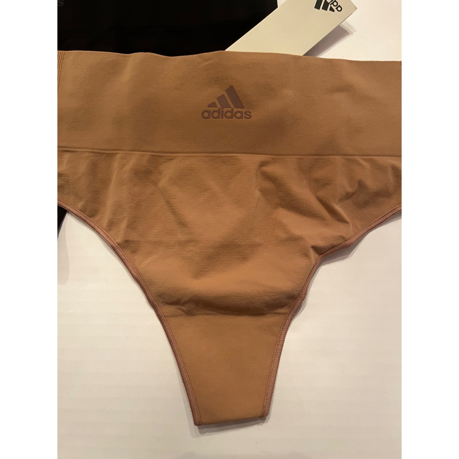 Adidas Woman’s 2 Pack Smart Micro Thong Panties Underwear Size XL Black Tan