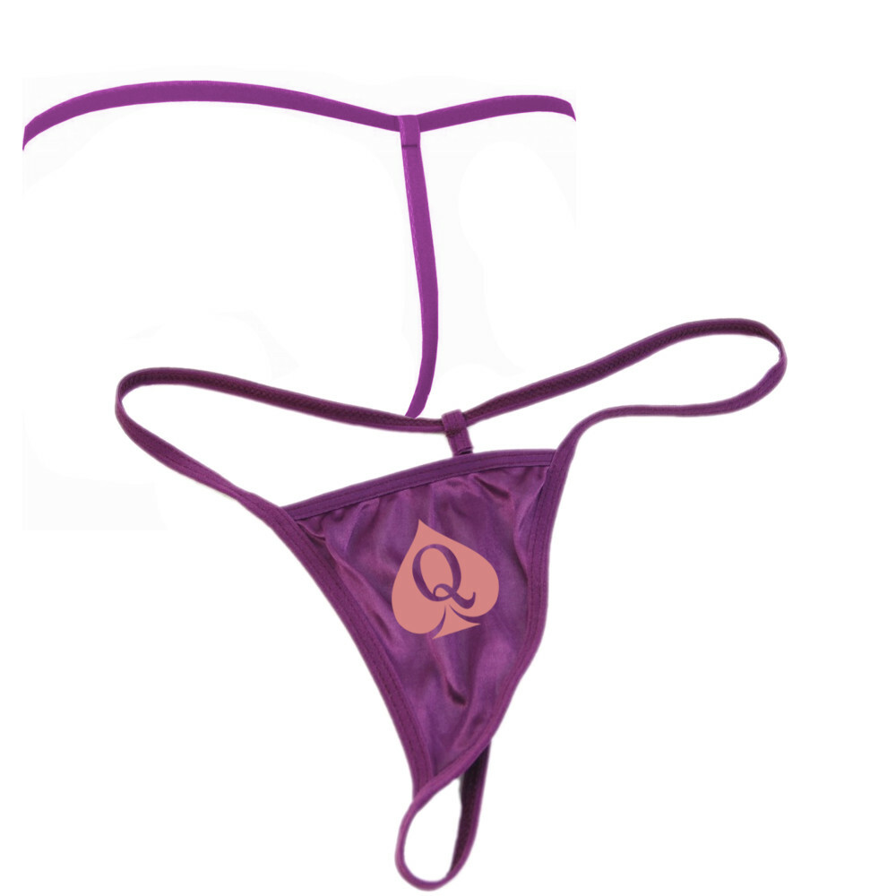 Purple Queen of Spades Sexy G-String for Hotwife Swinger BBC Cuckold Lifestyle