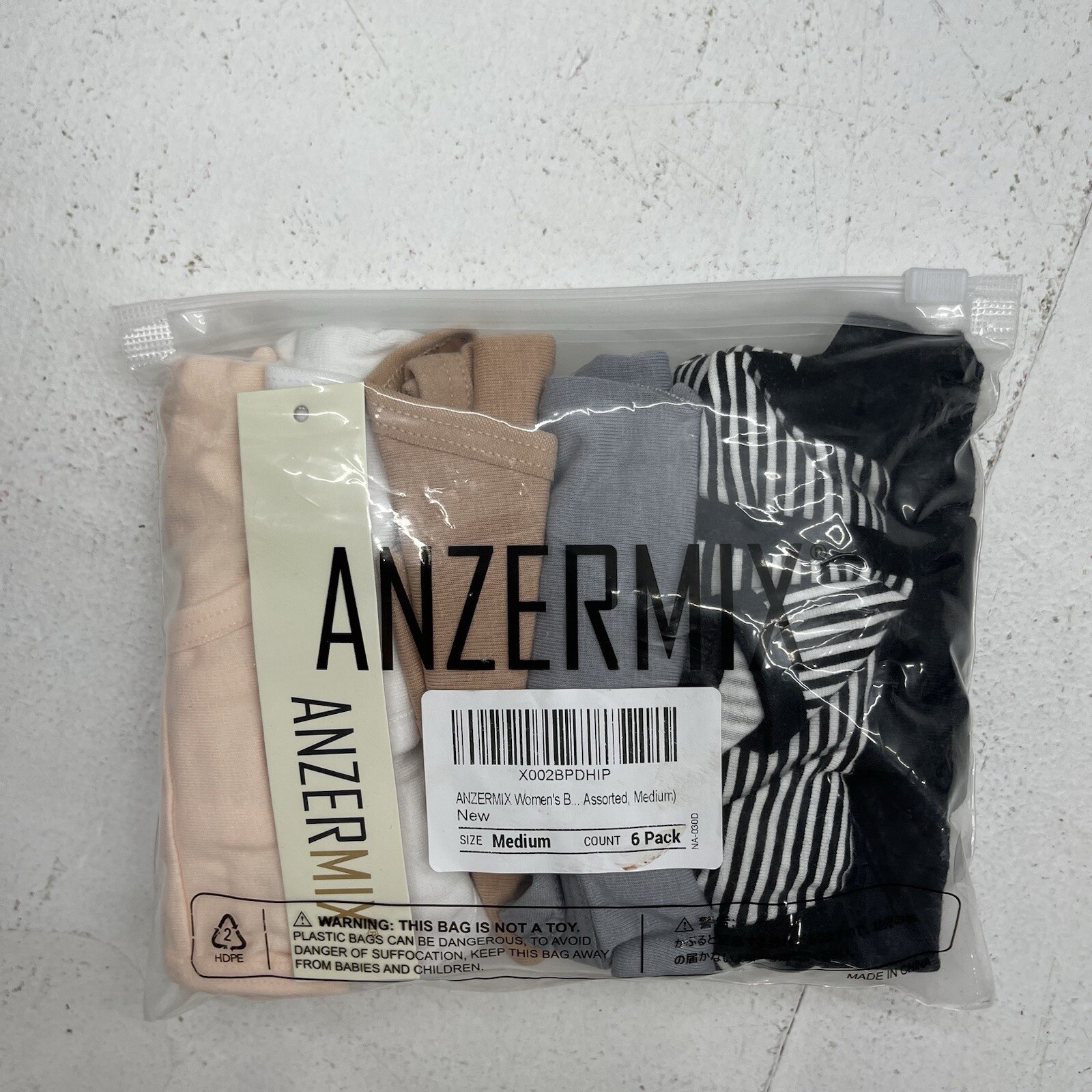 Anzermix 6 Pack Assorted Multicolored Thong Underwear Women’s Size Medium New