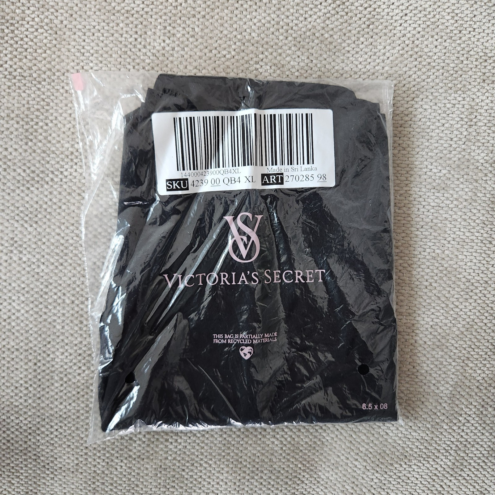 Victorias Secret XL Black No Show Smooth Modern Brief Panty NWT