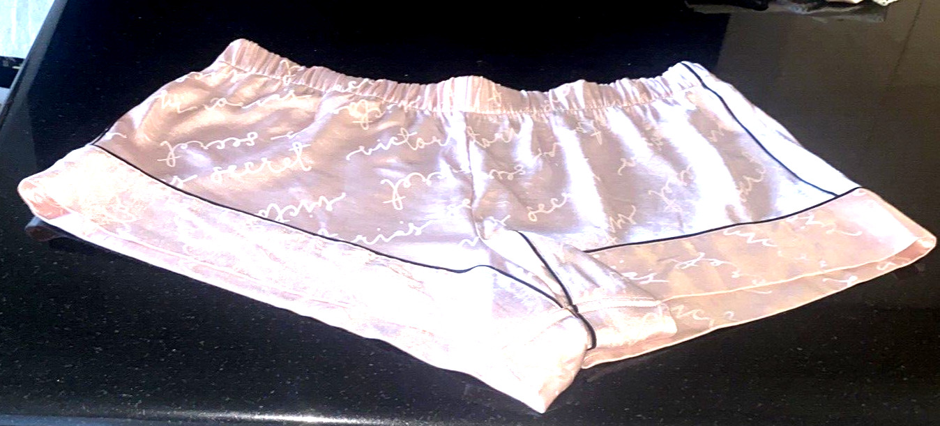 Victoria s Secret Satin Pale Pink White Leg Full Pantie L 34 x 13 NWT Indonesia