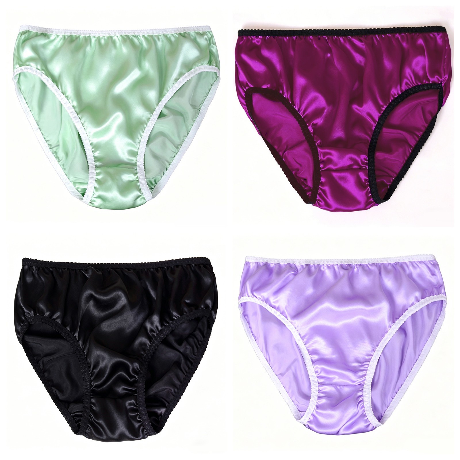 4pcs 100% Mulberry Silk High Waist Panties M fit waist 28″-31″