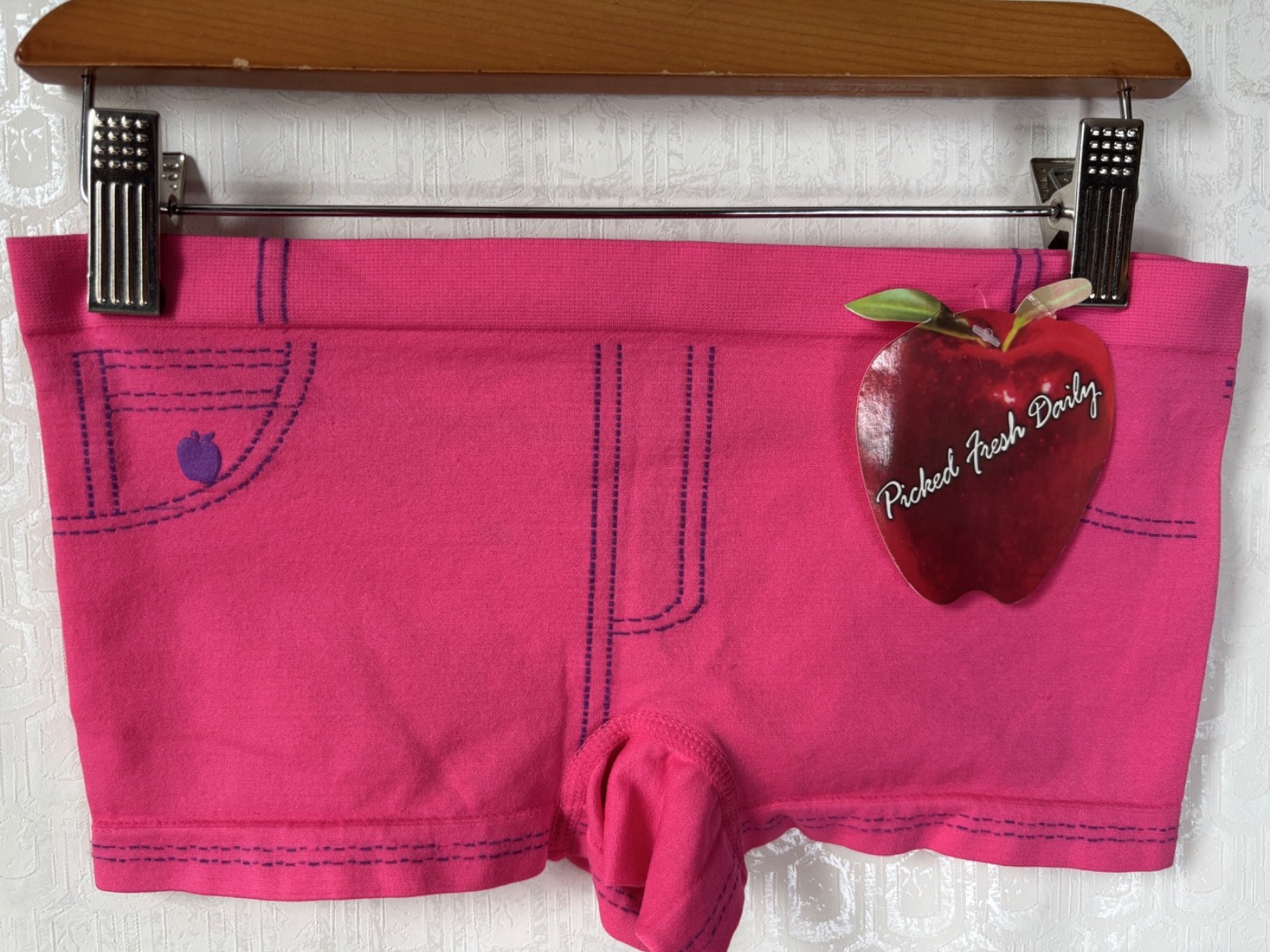 NEW NOS VTG Y2K APPLE BOTTOM JEANS BY NELLY PINK BOYSHORT PANTY UNDERWEAR*XS/S
