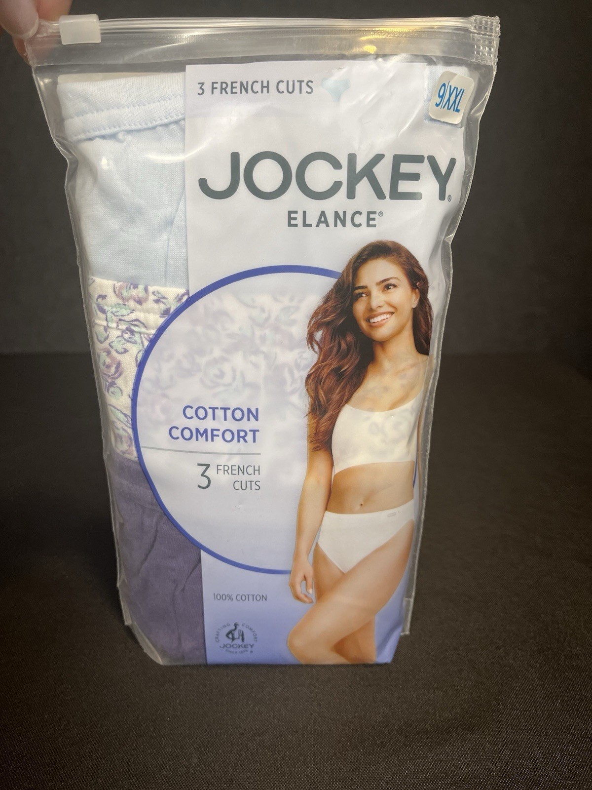Jockey Elance French Cut Women’s Underwear 3 Pack Size 9 XXL Blue/White Floral