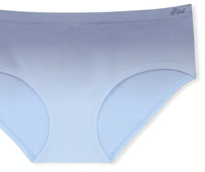 S Soft Blue Dip Dye Seamless Victorias Secret PINK Hipster Hiphugger Pantie