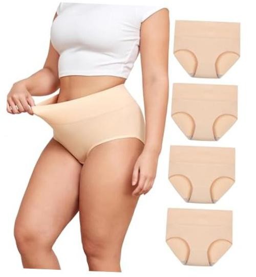 Plus Size Underwear for Women XL-5XL Cotton High Waist XX-Large Plus 4 Nude