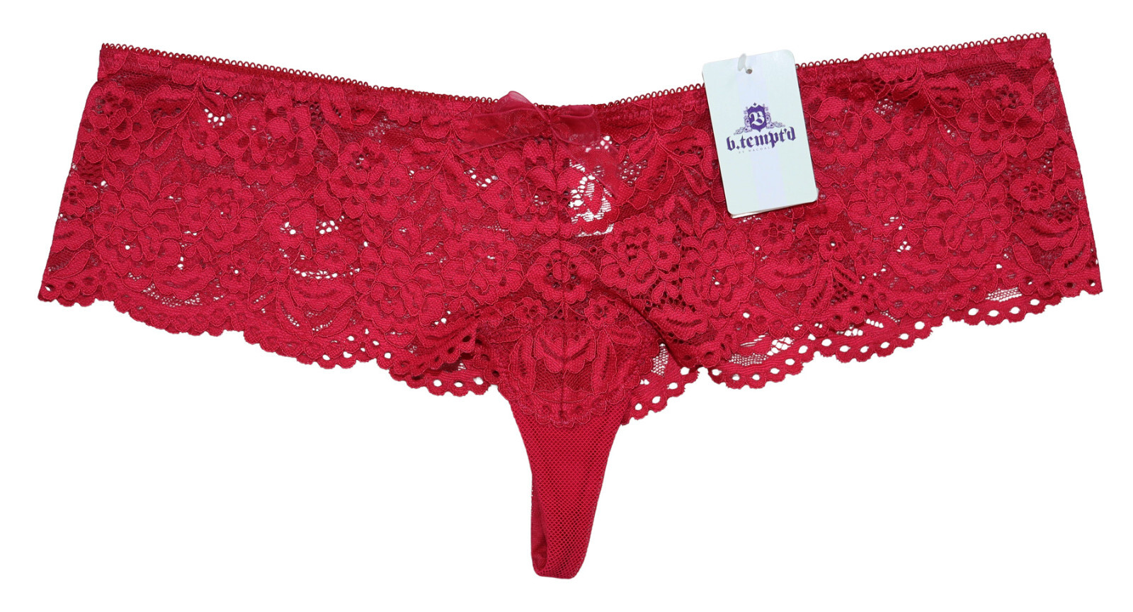 b.tempt’d Floral Lace Ciao Bella Thong Panty Wide Waist Women’s Underwear NWT