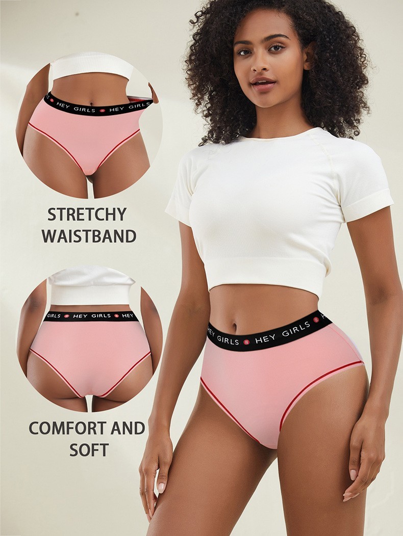 3 Pack Milk Silk Mid Rise Letter Print Bikini Panties Breathable Underwear S-2XL