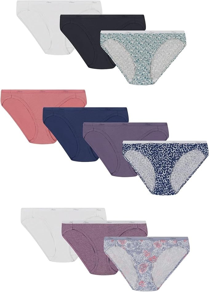 Hanes Women’s Underwear Pack, 10-Pack, Full-Coverage Cotton Blend Panties