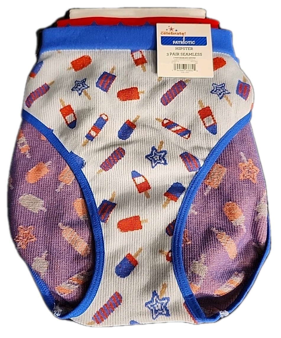 NWT Way To Celebrate Hipster Panties 3-Pack Seamless Size Large Multicolor