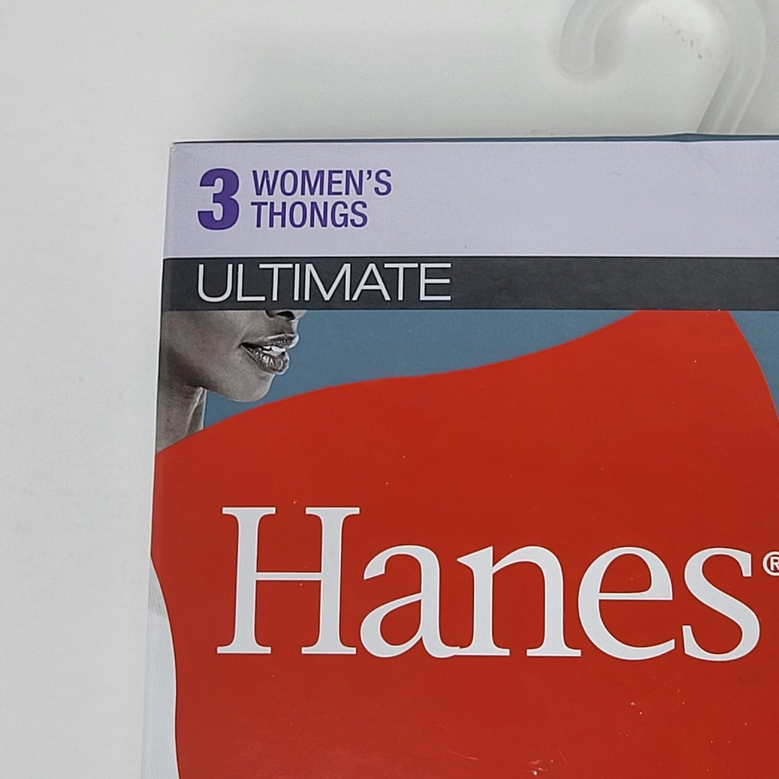 NWT HANES Womens 3 Pk Ultimate Stretch Cotton Thong Panty – Red,White,Black – 6M