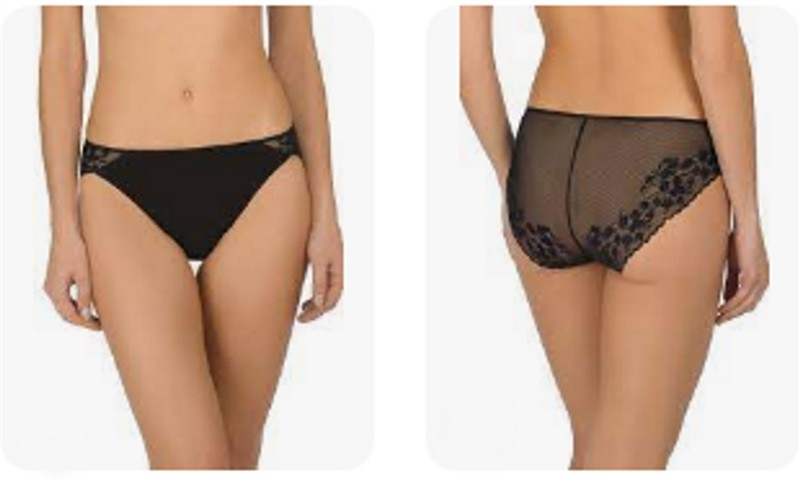 NWT Natori XL CHERRY BLOSSOM FRENCH CUT PANTY 772191 Black 98870