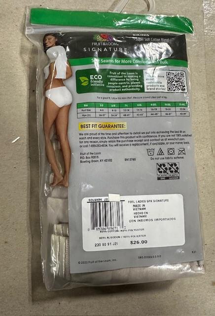 5 PACK Fruit of the Loom ULTRA SOFT Cotton Blend BIKINI Beige sz – 6