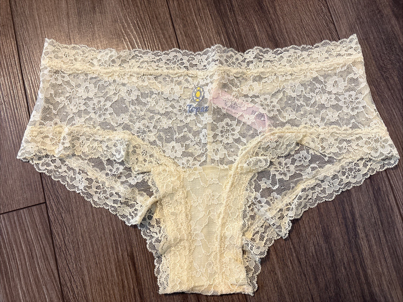 Victoria’s Secret Panties Cheeky Panty The Lacie Yellow Posey Lace Topaz XL NWT