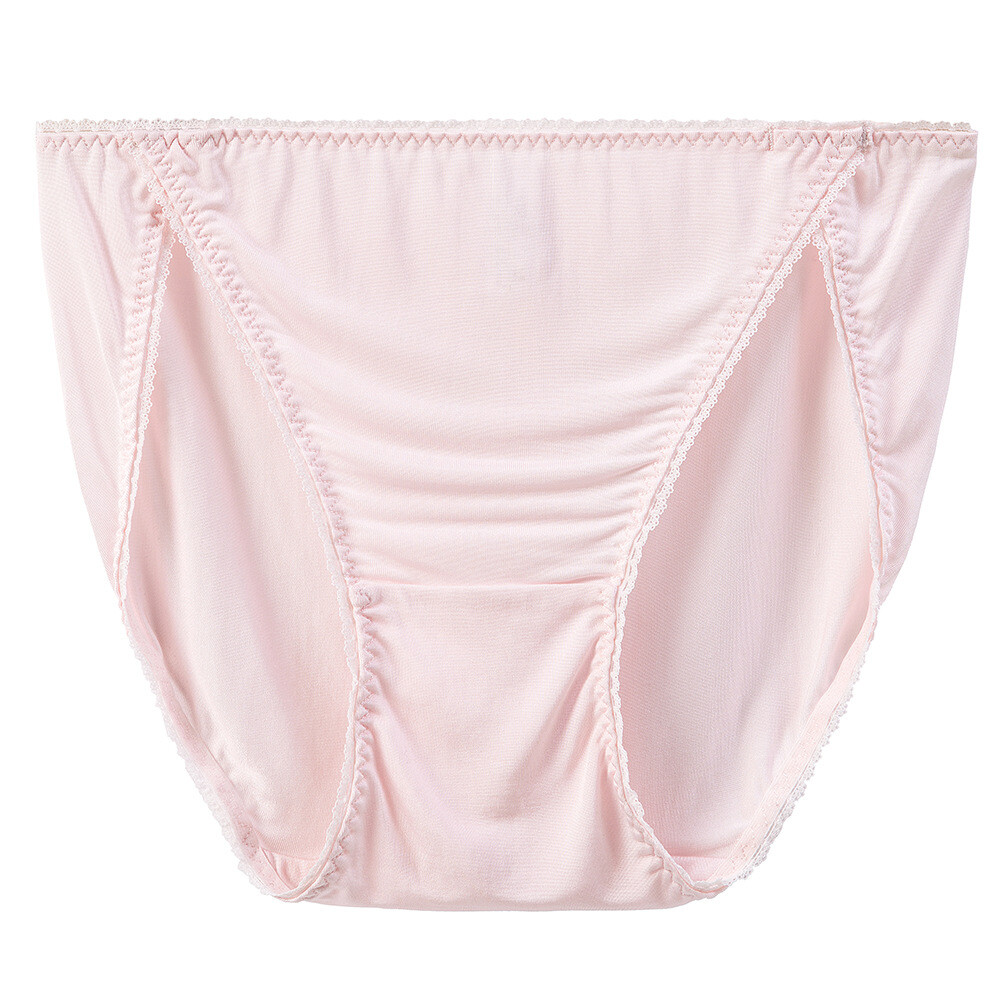 3pcs Womens Nature Silk Panties Briefs Bikinis Daily Underwear High Slit Briefs