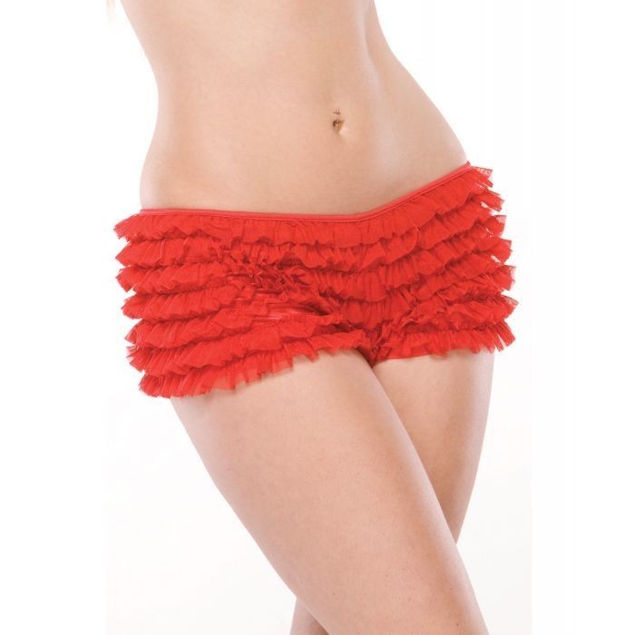 RUFFLE SHORTS BOW DETAIL SIZE XL 14-20 RED