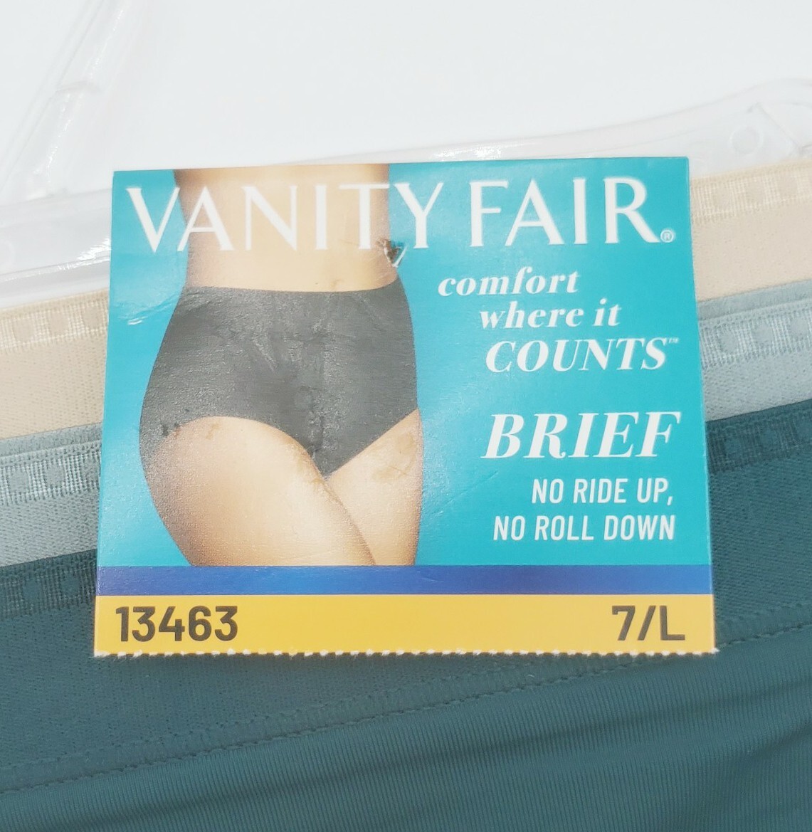 Vanity Fair Comfort Where it Counts Brief 6/M Ride Up No Roll Down 13463 3-Pair