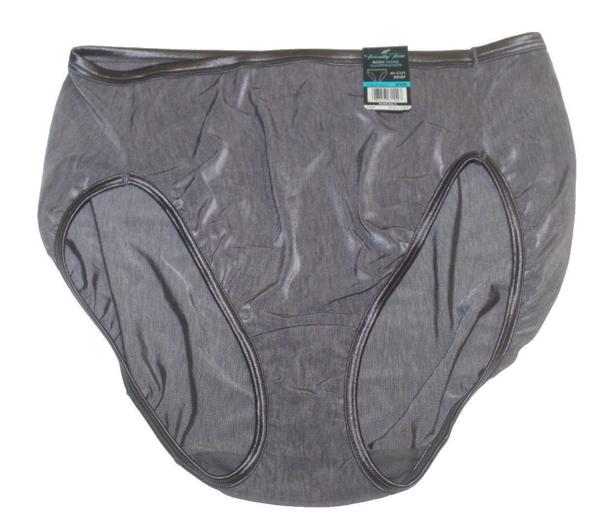 Vanity Fair Steele Violet Size 9 ~2XL Body Shine Illumination Hi Cut Brief Panty