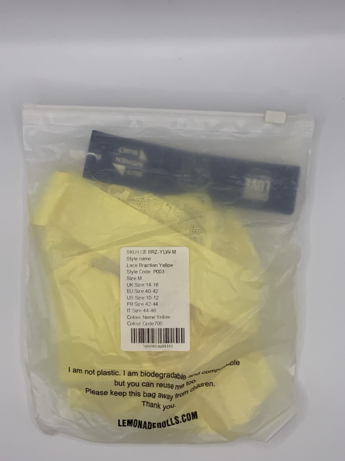 Lemonade Dolls Lace Brazilian Yellow M 14-16 BNWT Freepost