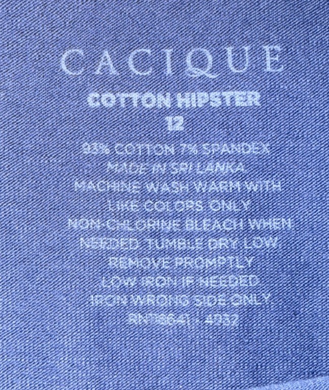 NWT Cacique Cotton Honey Bunny Hipster Lane Bryant Sz 12 Blue & Pink