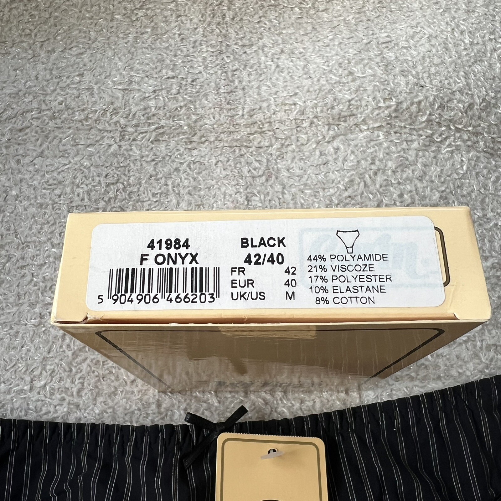 Corin Onyx Black Laced Back Thong, Size Medium (10/12) BNIB