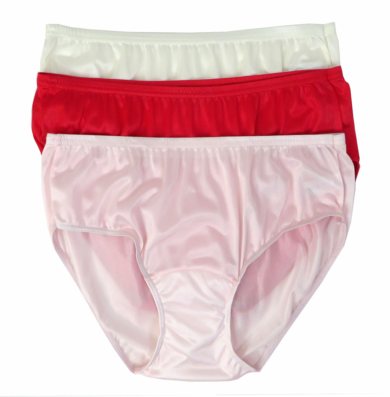 Shadowline Panty Hipster Brief Full Seat Nylon Women’s Underwear 3-Pack 11032