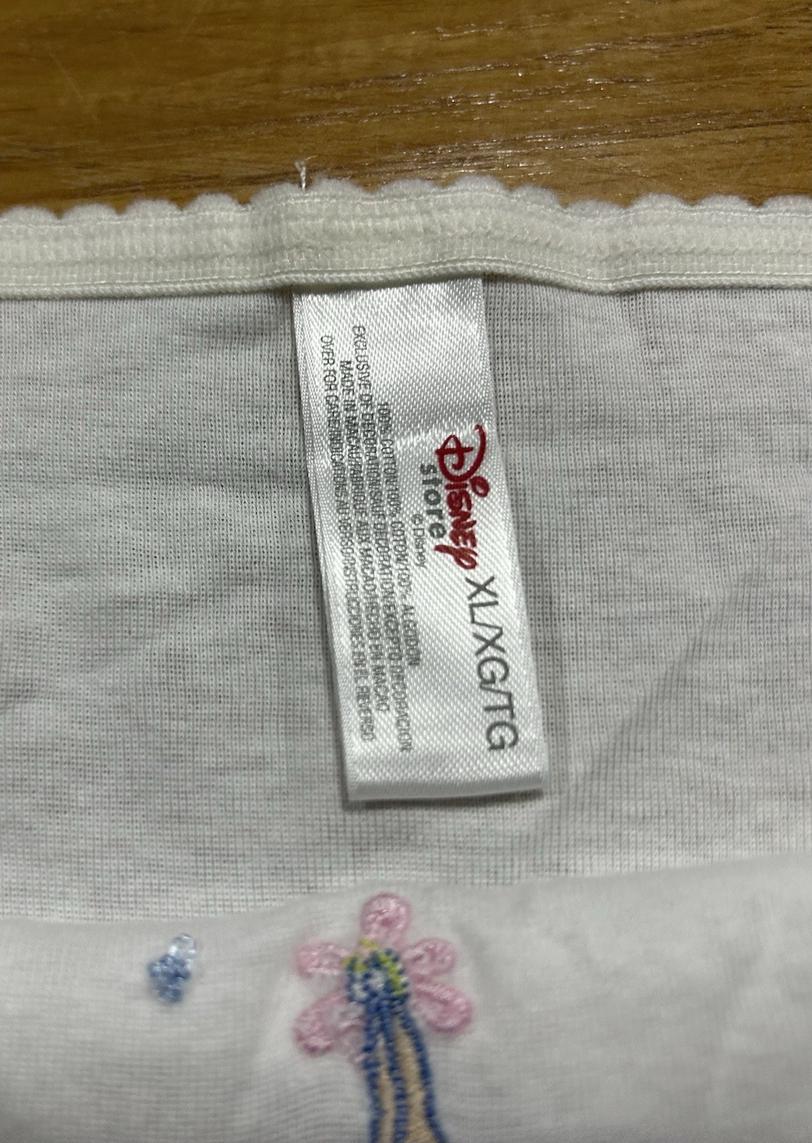 Vintage Disney Store Tinker Bell Embroidered Cotton XL Hi Cut Panties