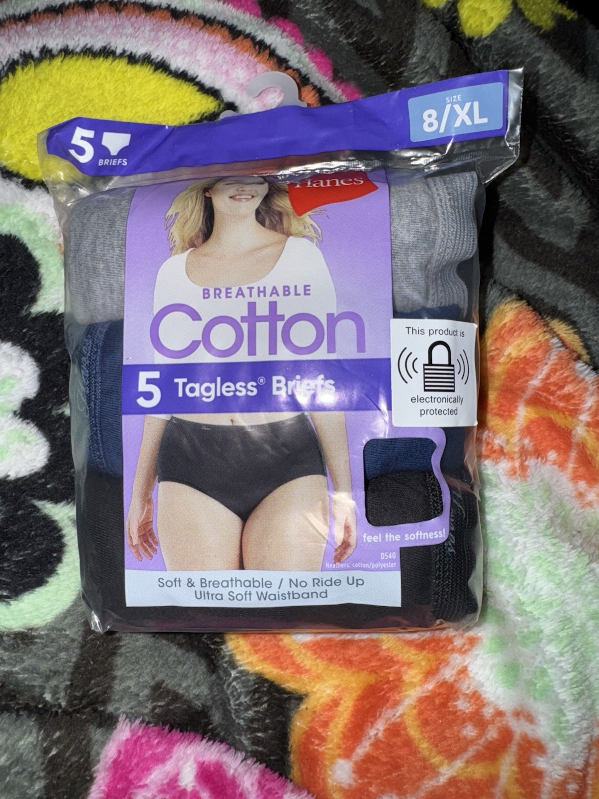 Hanes Tagless Briefs Panties. Size 8 / XL 14-16. Multi-Color 8 Pack NEW NIP