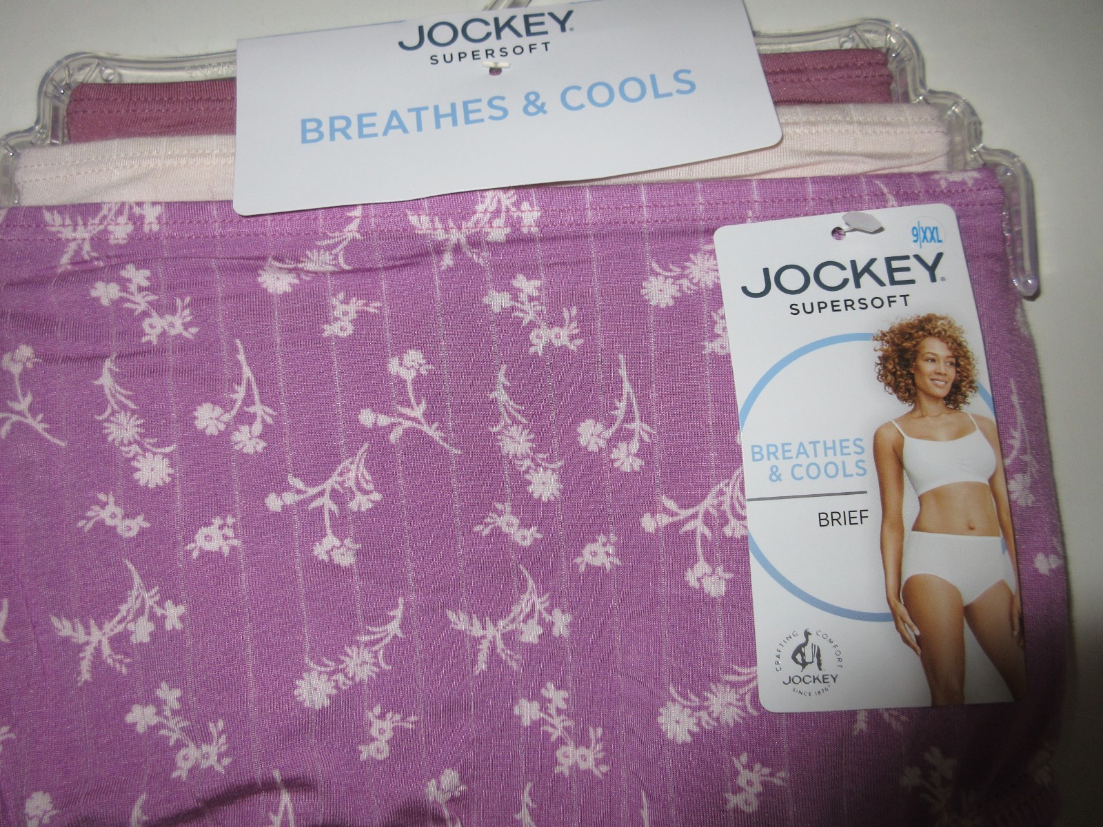 Jockey Supersoft 3-Pair BRIEF Panties 2373 Modal purple cream Cool women ~ 9/XXL