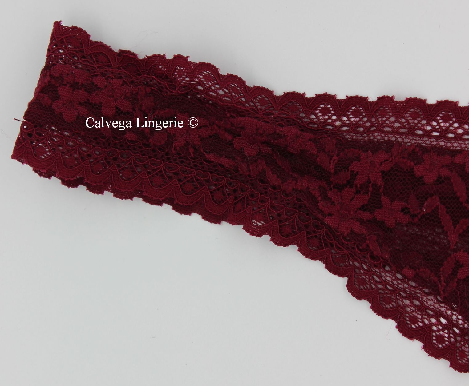 NWT Free People FP281121CY “Daisy” Low Rise Stretch Lace Thong Burgundy (6625) L