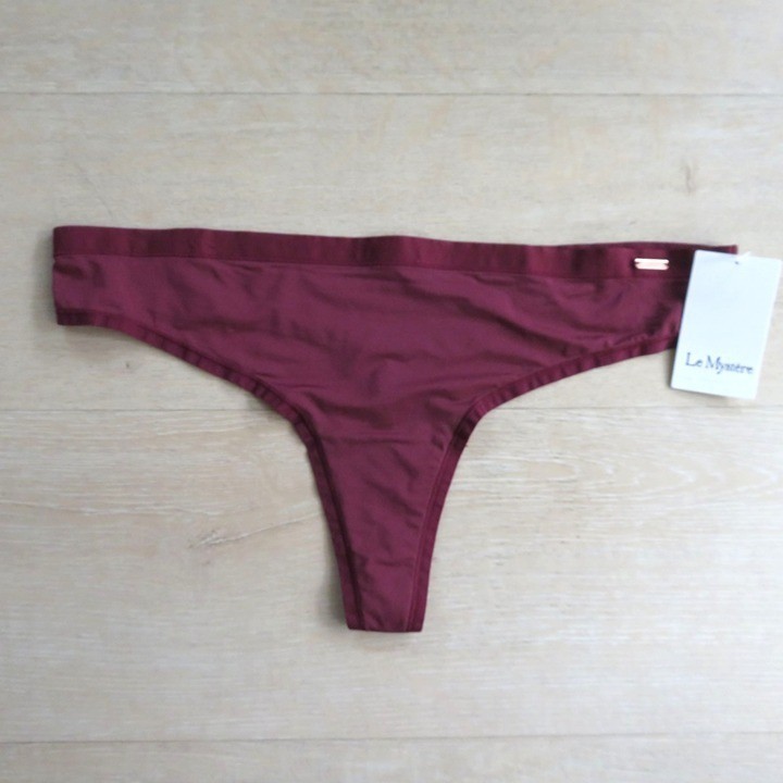 New Le Mystère Infinite Comfort Thong Dark Cherry L/XL Seamless Underwear
