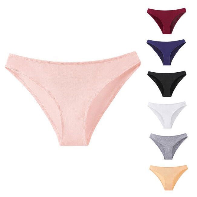 7 Pack Lot Sexy Womens Panties Briefs Cotton V Cut Underwear Lingeries Thongs