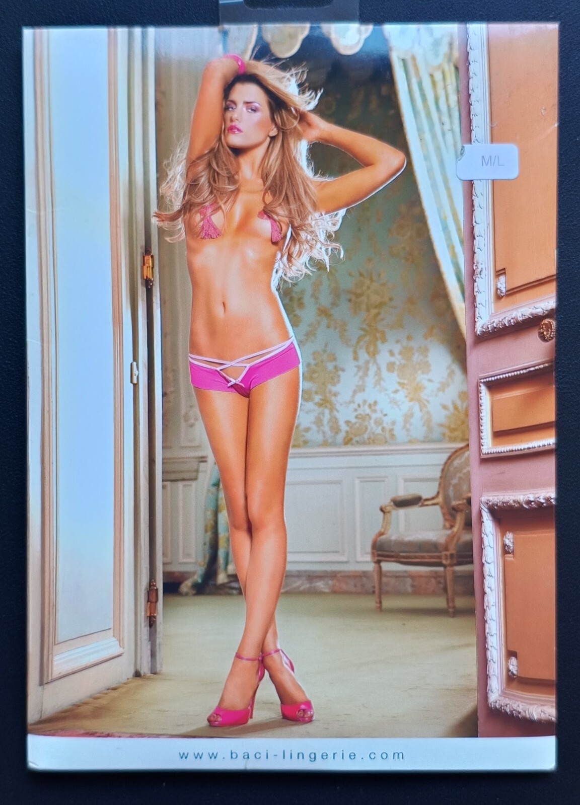 Baci Pink Criss Cross Boyshorts Knickers Size M L Sexy Lingerie Underwear