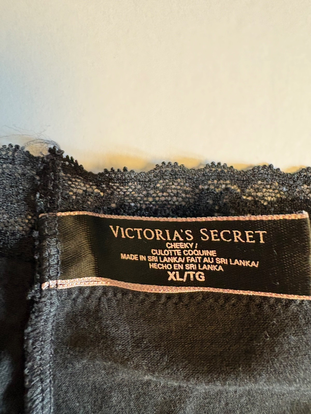 Victoria’s Secret Panty Lot 3 Pair XL Cheeky Shortie Lace Trim Black Plaid Red